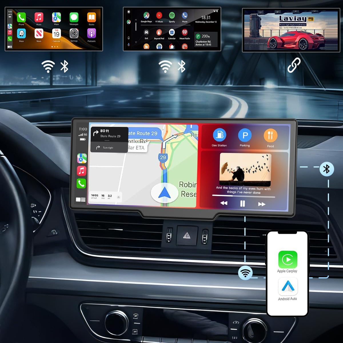 Android Auto 10,26" CarPlay-Bildschirm fürs Auto